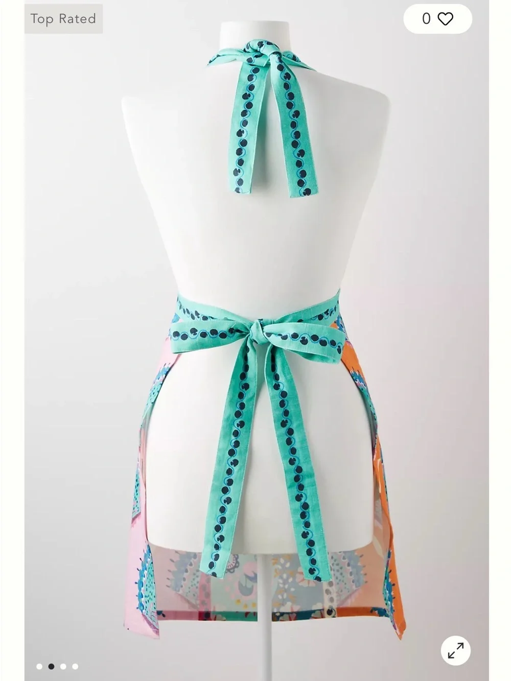 Anthropologie Pink, Turquoise & Orange Patchwork apron